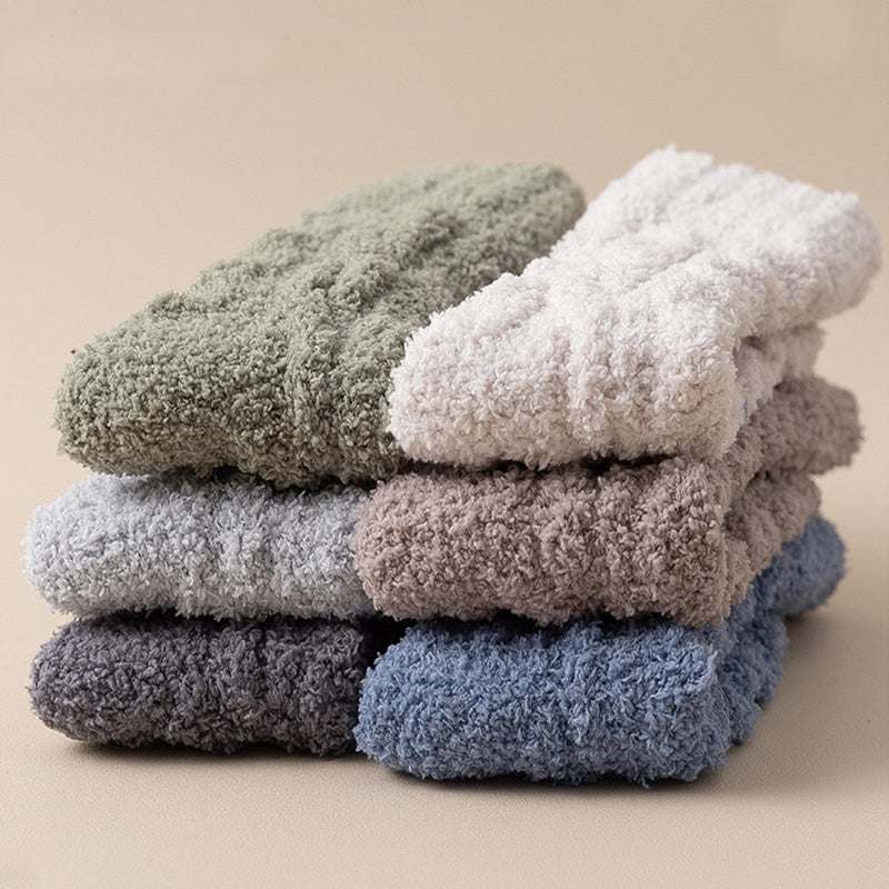 Winter Warm Fuzzy Coral Fleece Socks Women Men Velvet